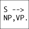S --> NP, VP.